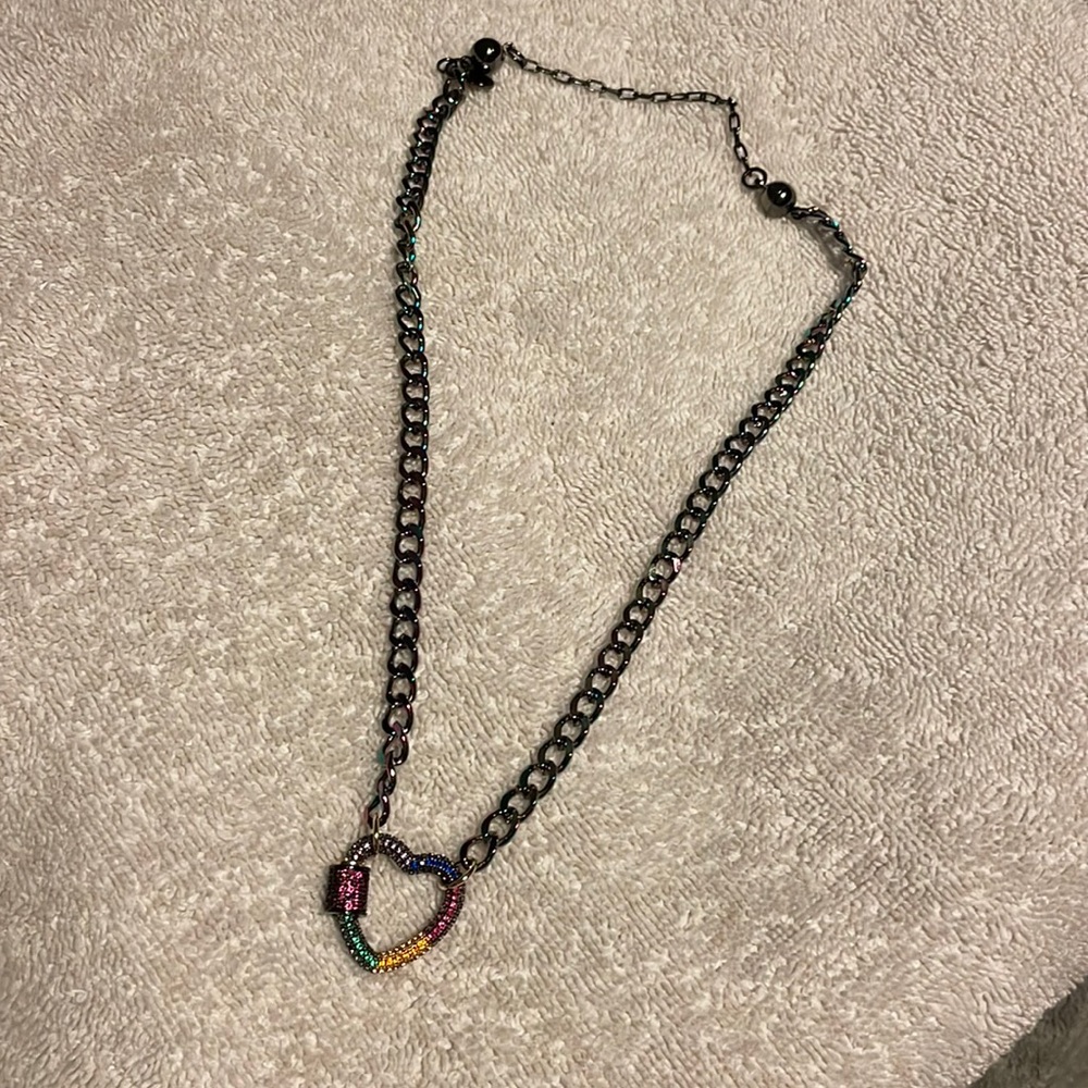 Melania Clara necklace with other heart carabiner